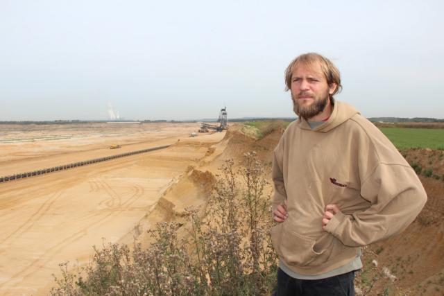 Activist Florian Hurtig in Duren, North-Rhine Westphalia, photo Kari Lydersen