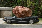 Jimi DUrham, Still life with Spirit and Xitle, 2007, site-specific installation, Basalt stone, 1992 Chrysler automobile Spirit, acrylic paint